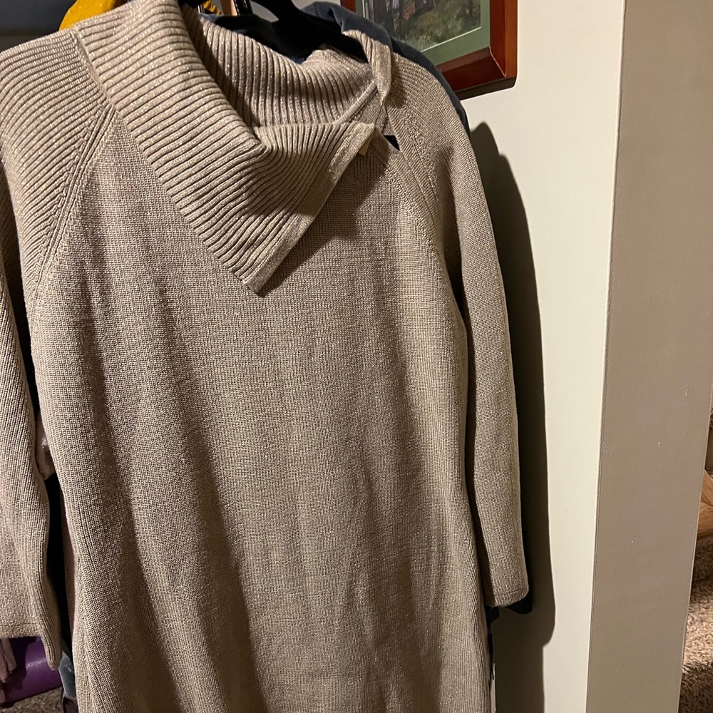Calvin Klein gold sparkly sweater dress XL